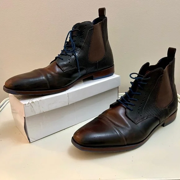 Stacy Adams Men's Rafferty Dressy Pointed Cap Toe Lace Up Brown Leather Sz 10.5 - Picture 1 of 10